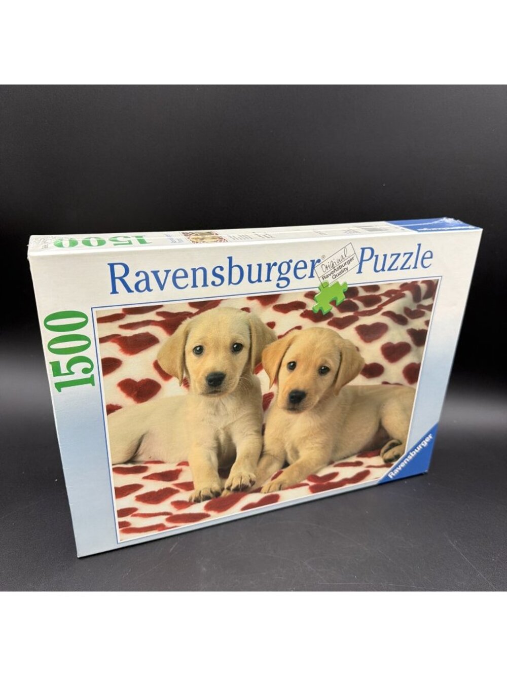Ravensburger 1500 PC Jigsaw Puzzle A Golden Moment 2007 Labrador Puppy Hearts